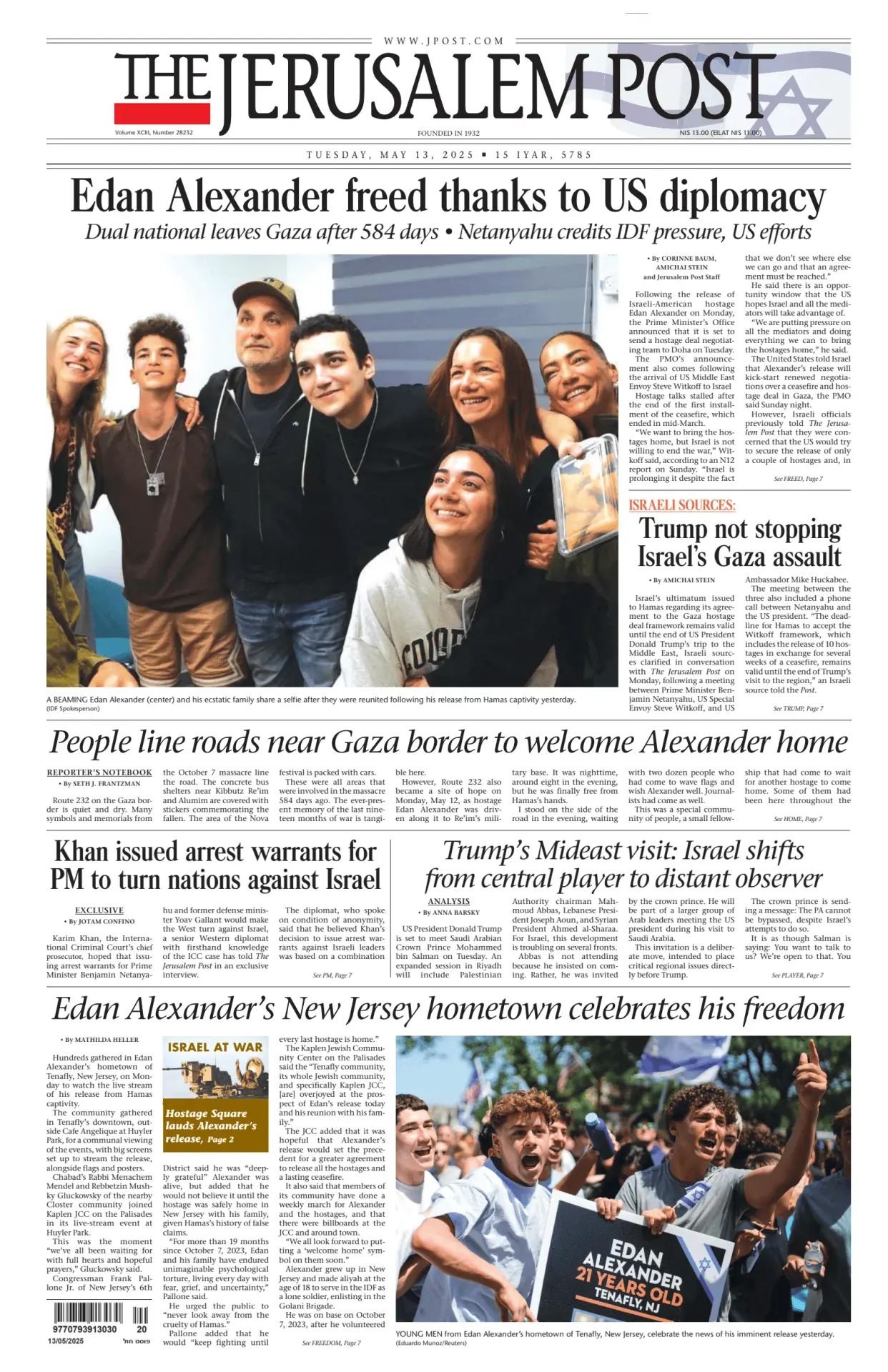 Prima-pagina-the jerusalem post-edizione-di-oggi-13-05-2025